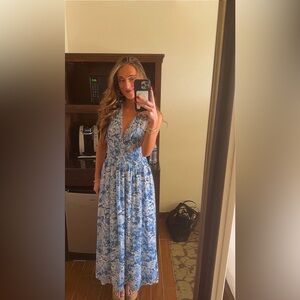 ABERCROMBIE Blue Floral Elegant Maxi Dress